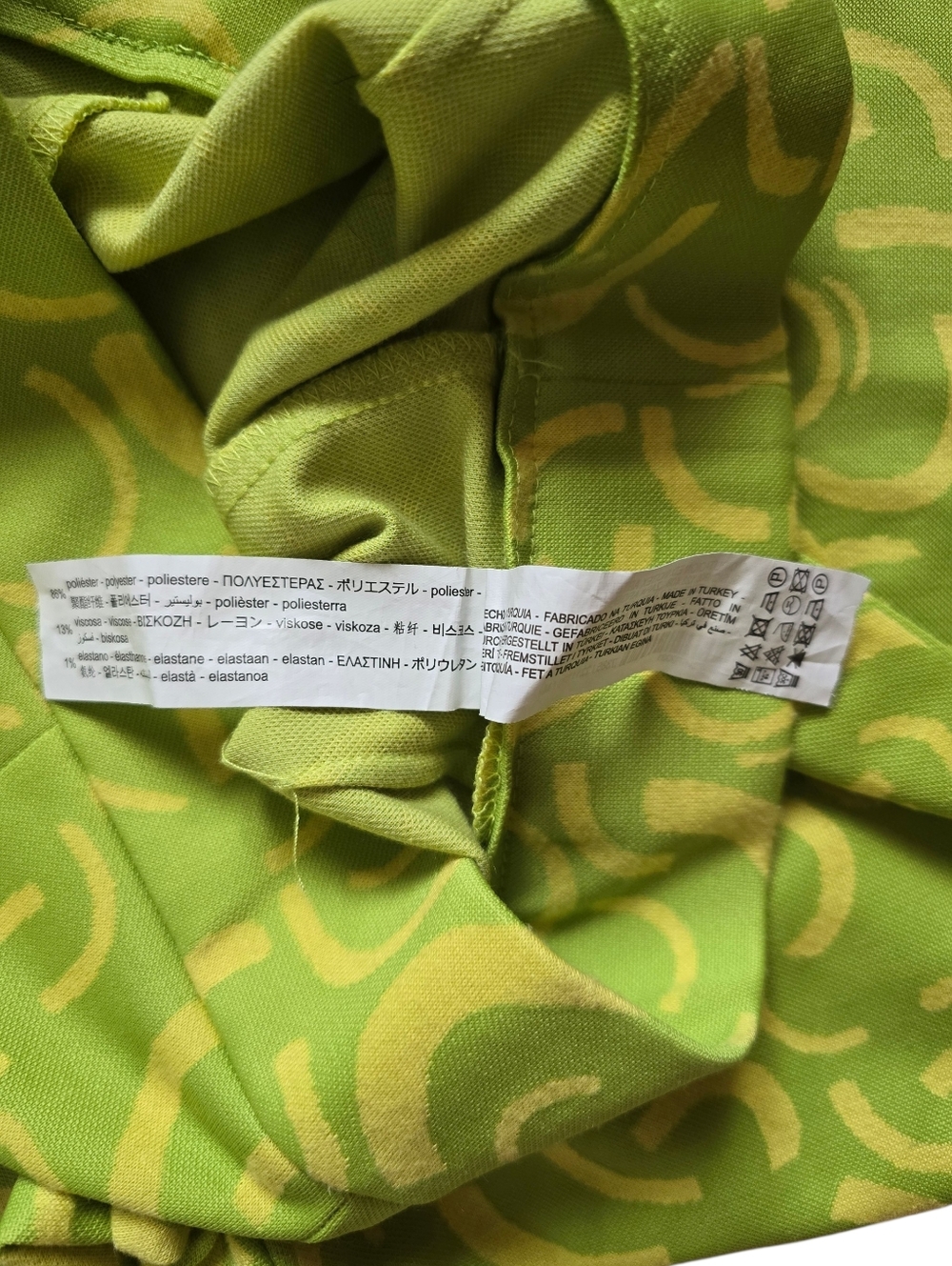 Like New 💚💛 Zara Women's Lime Green/Yellow Hi-Rise Jacquard Knit Cropped Pants - Picture 16 of 16